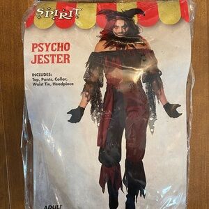 Spirit Psycho Jester Costume - Red and Black Size Medium